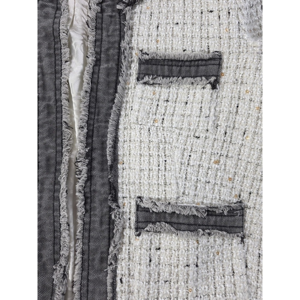 Nanette Lepore Boucle Tweed Blazer Jacket Ivory Black NWT Size Small - Picture 3 of 13